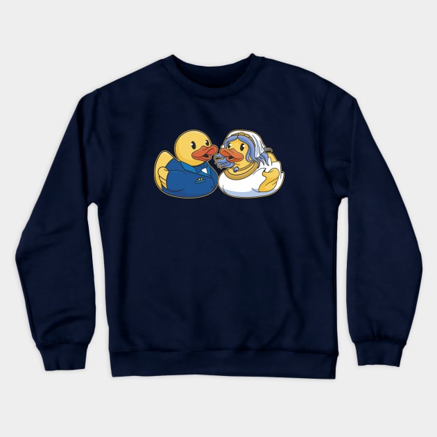 Cute Bride and Groom Wedding Rubber Ducky // Squeaky Duck Wedding Crewneck Sweatshirt by Now Boarding